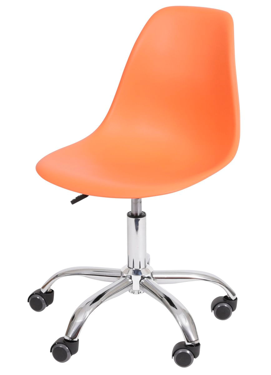Cadeira Eames Com Rodizio Polipropileno Laranja - 19301 Sun House Sun House