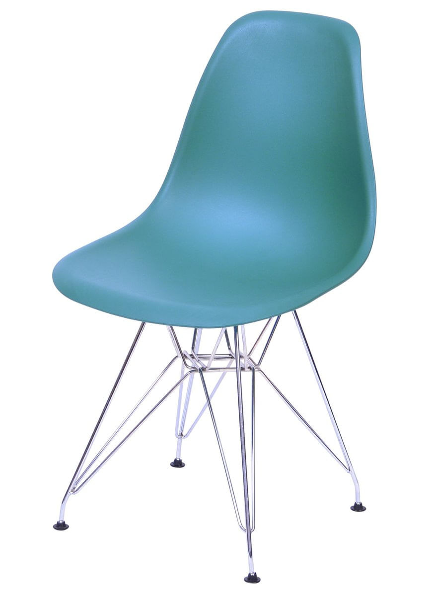 Cadeira Eames Polipropileno Azul Petroleo Fosco Base Cromada - 43034 Sun House Sun House