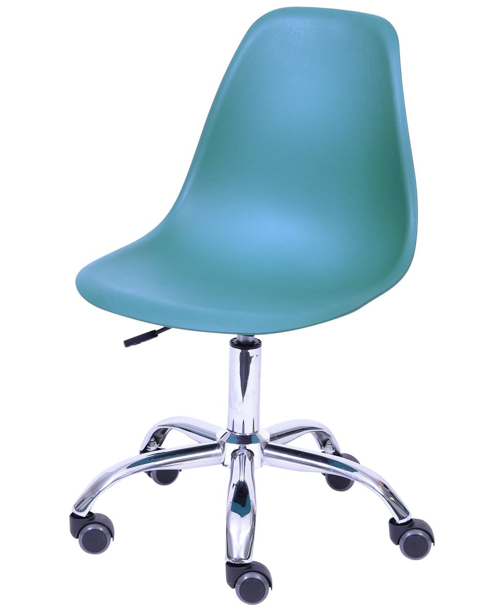 Cadeira Eames Com Rodizio Polipropileno Azul Petroleo - 43042 Sun House Sun House