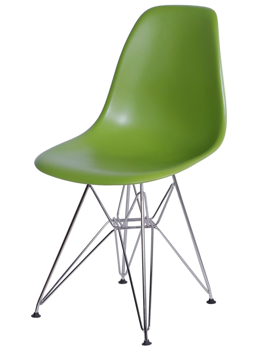 Cadeira Eames Polipropileno Verde Fosco Base Cromada - 15053 Sun House Sun House