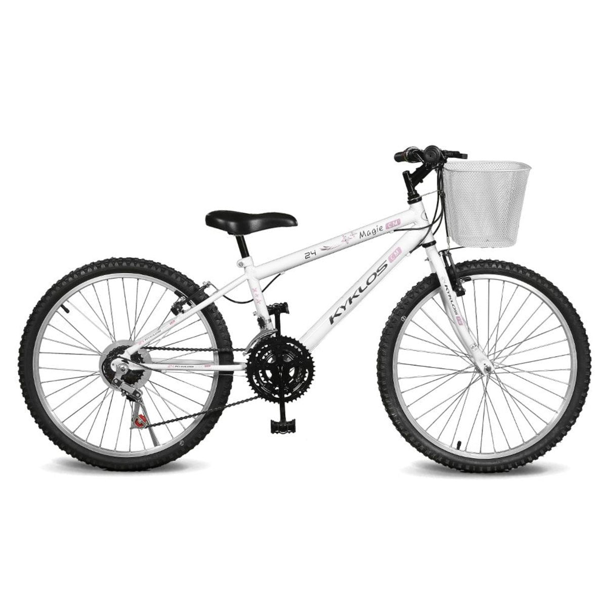 Bicicleta Aro 24 Magie 21V Branca Kyklos