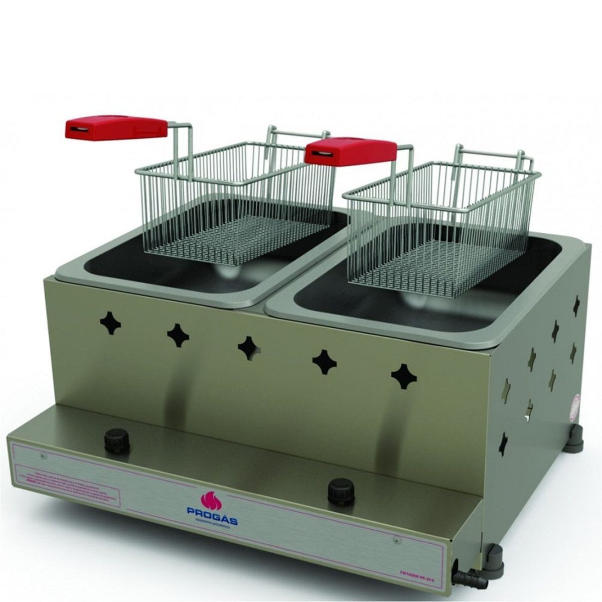 Fritadeira A Gás 5L Inox Com 2 Cestos Progás Pr-20G