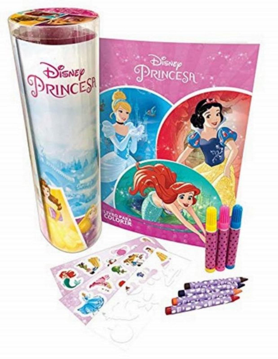 Disney - Tubo Historias E Colorir - Princesas