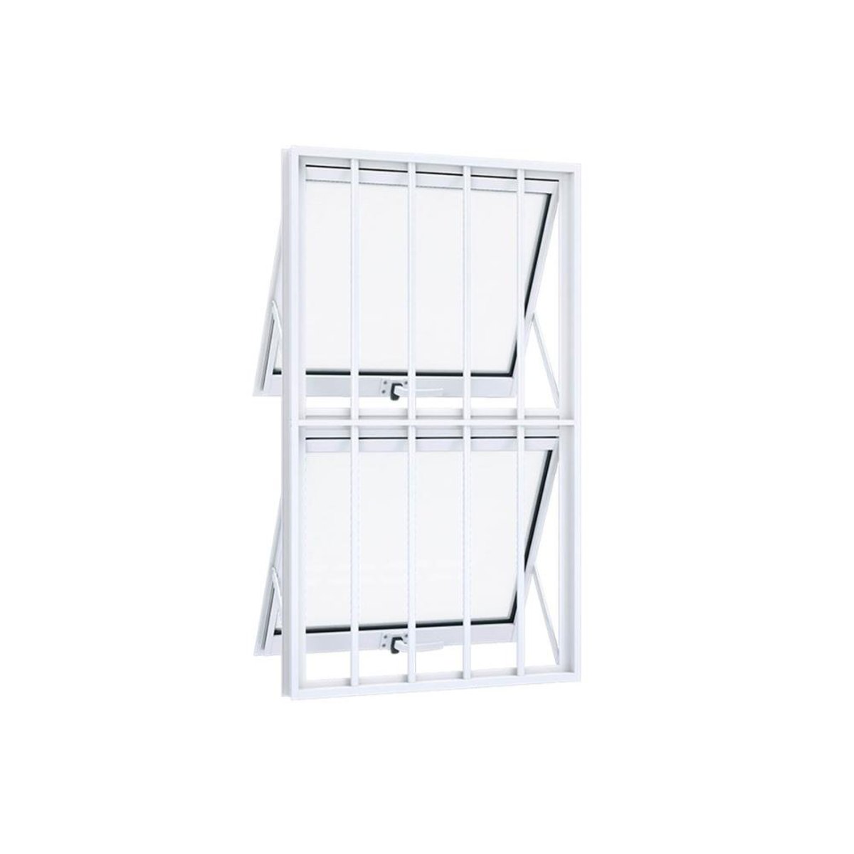 Janela Máximo-Ar Dupla Com Grade Vertical Ideale 100X60cm Branca