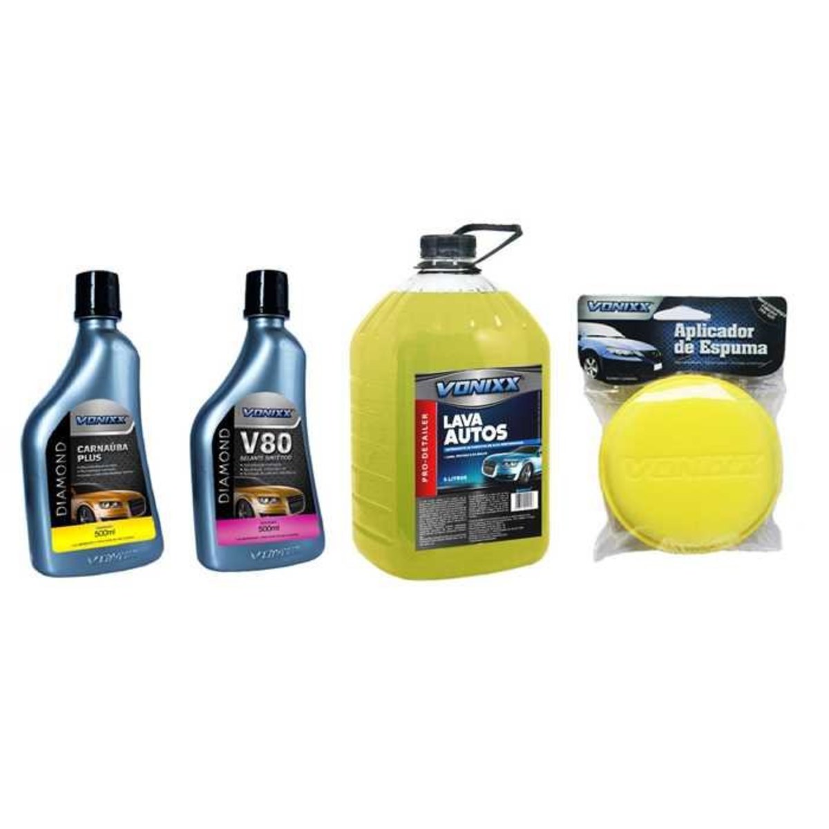 Kit Carnauba Plus + V80 + Aplicador + Lava Autos 5L Vonixx