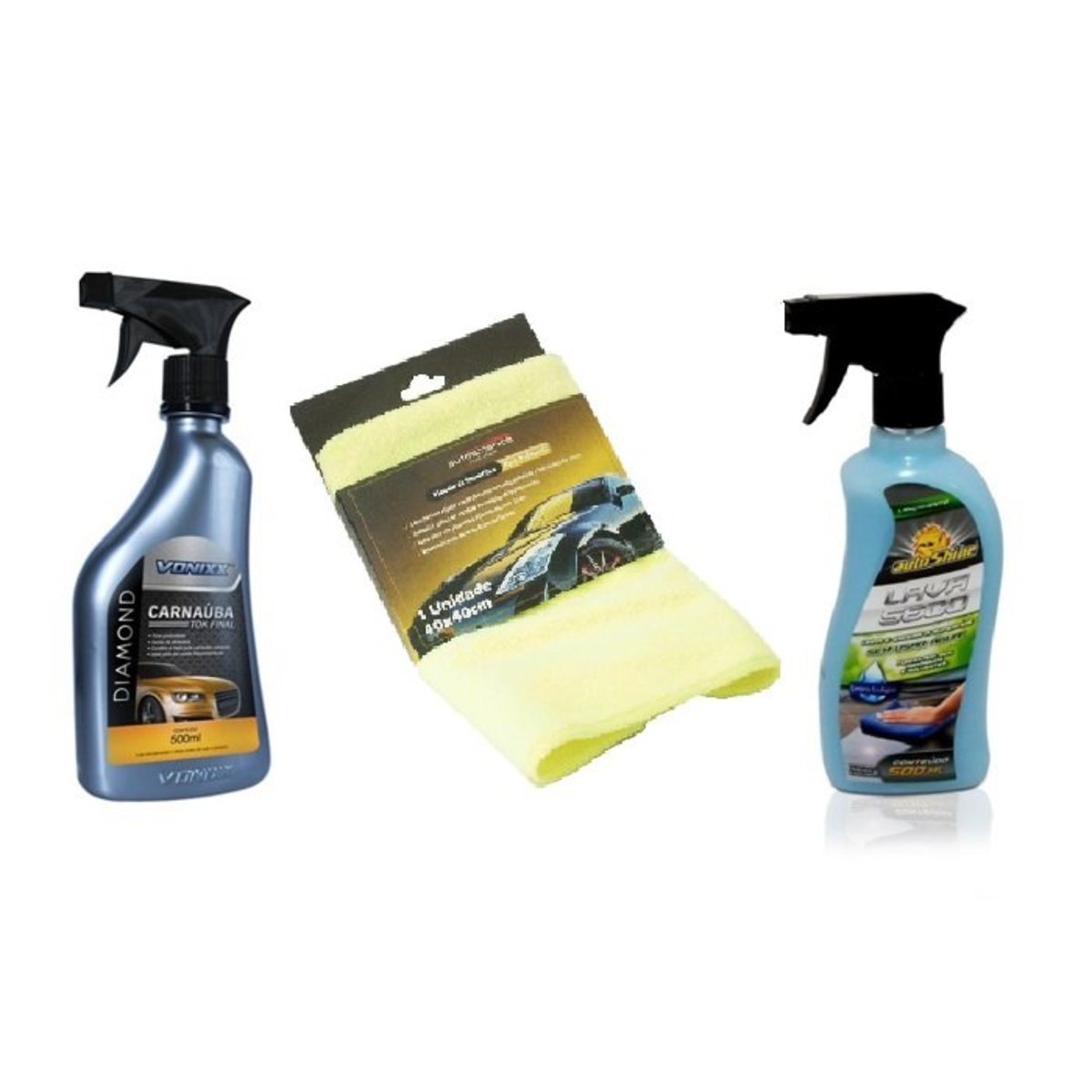 Kit Tok Final Vonixx + Lava A Seco Autoshine + Flanela 40X40 Autoamerica