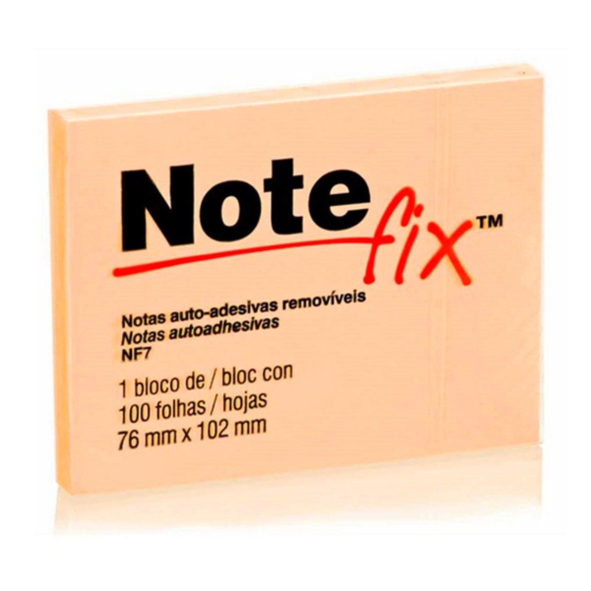 Notefix Nfx7 76Mm X 102Mm Pacote Com 1 Bloco De 100 Folhas Cor Laranja
