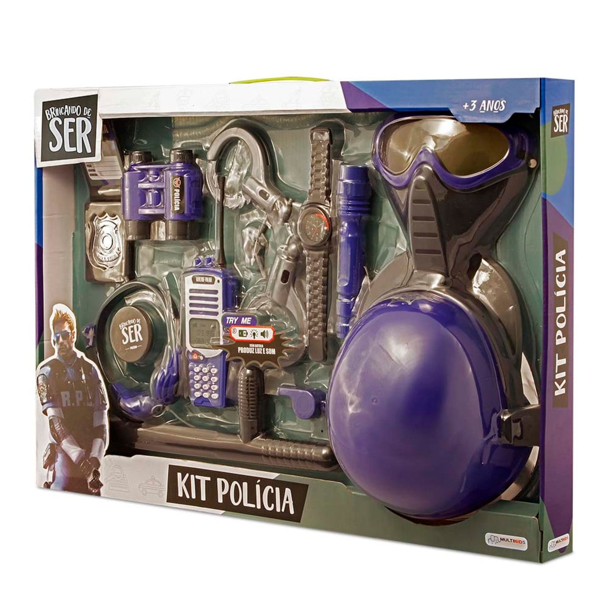 Brincando De Ser Kit Polícia Com Acessórios Indicado Para +3 Anos Multikids - Br965 Br965