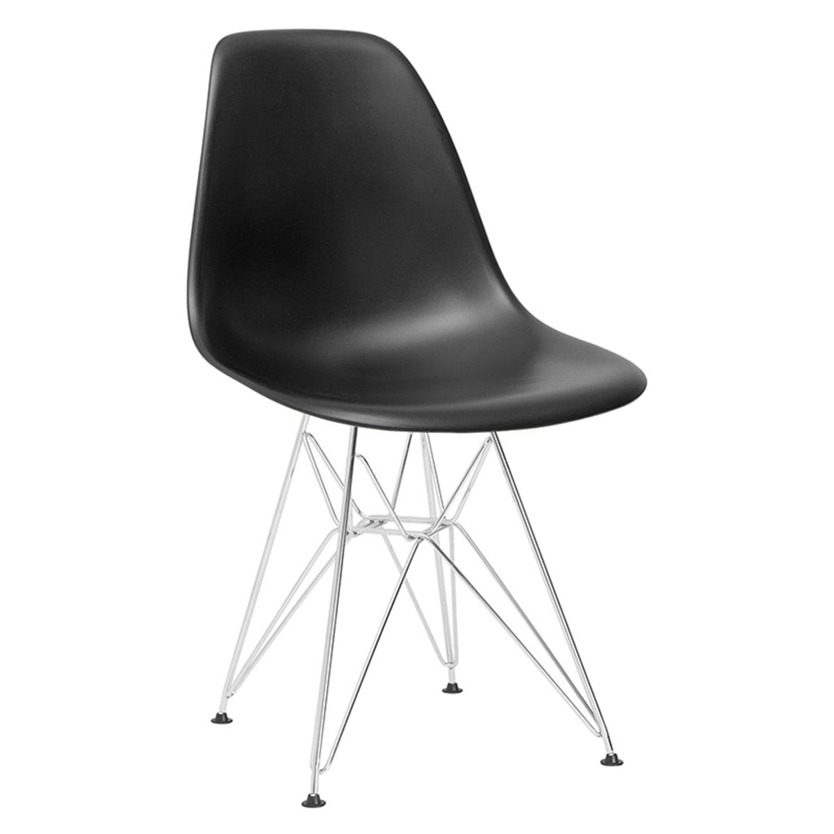 Cadeira Eames Dkr - Preto - Base Cromada