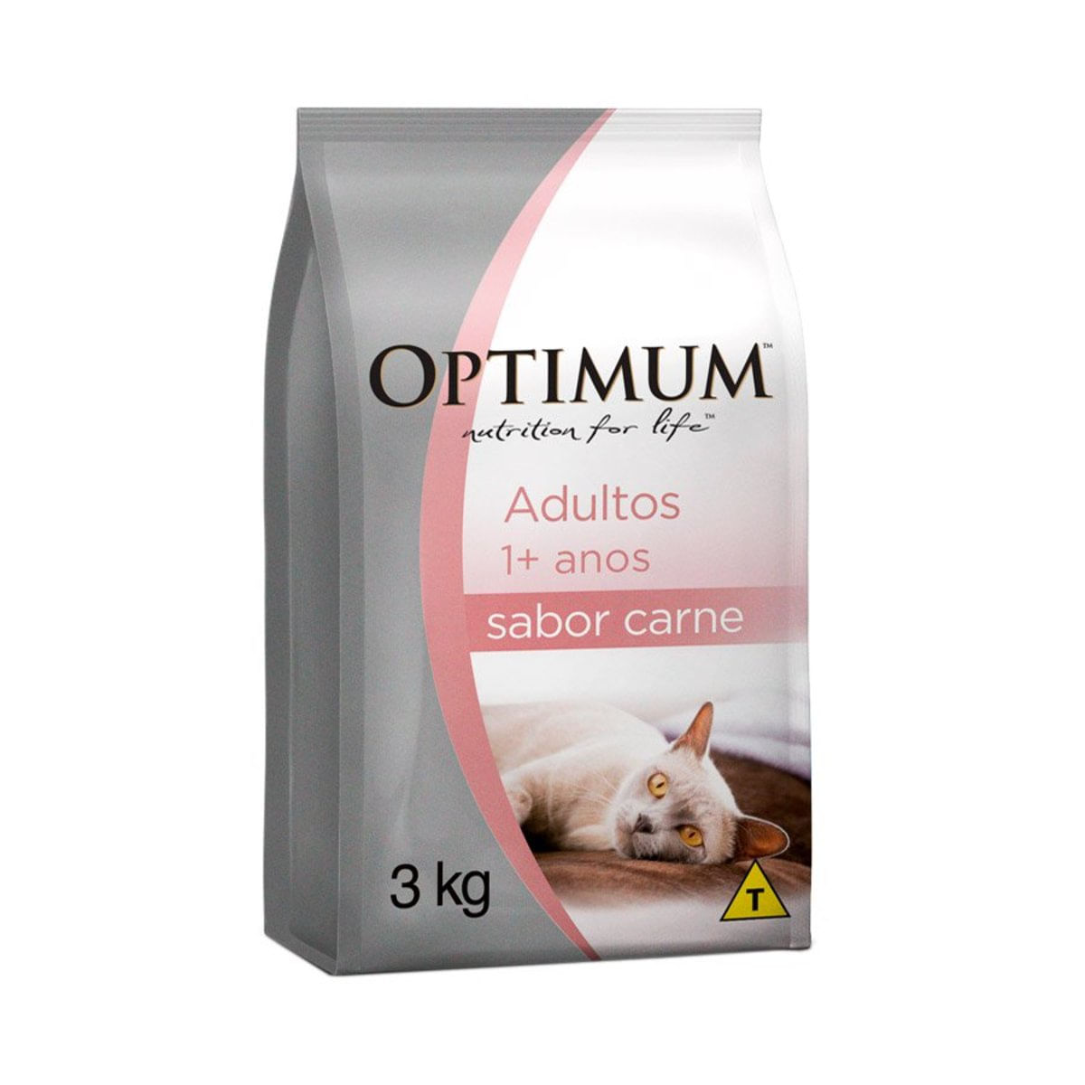 Ração Optimum Para Gatos Adultos Sabor Carne - 3Kg