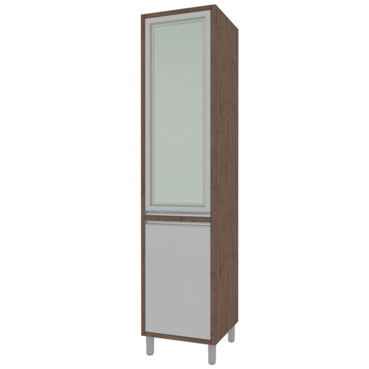 Paneleiro Indekes Stella 50Cm 1 Porta Com Vidro - Noce/Off White