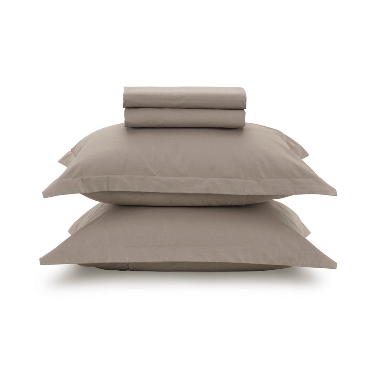 Jogo Roupa De Cama Queen Size Karsten 180 Fios 4 Peças Liss Taúpe