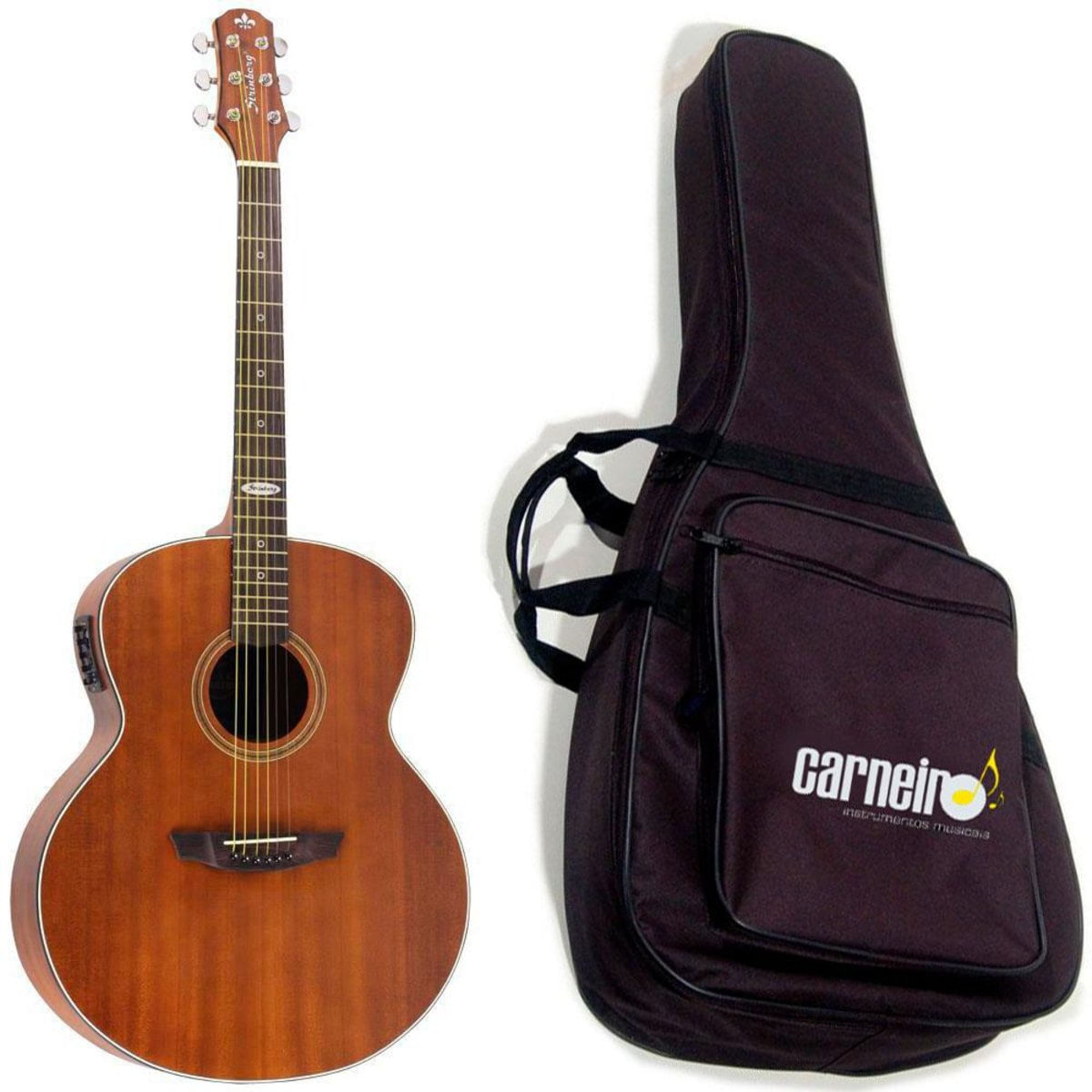 Violão Strinberg Jumbo Sj200 Mgs Black Mahogany + Capa