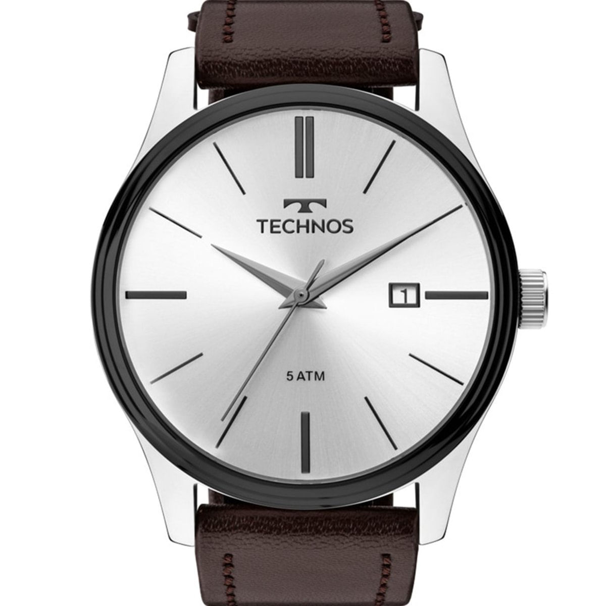 Relógio Technos Masculino Steel Prateado E Marrom 2115Mpp/1K