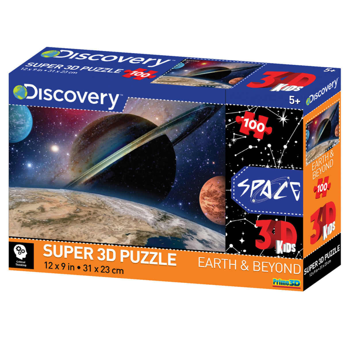 Quebra Cabeça Super 3D Planetas 100 Peças Multikids - Br1057 Br1057