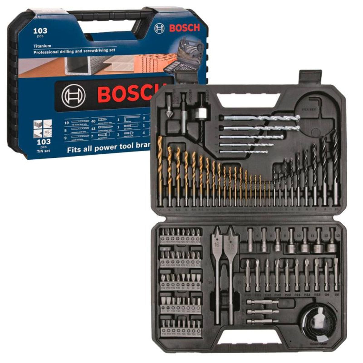 Estojo Kit De Ferramentas Com 103 Peças Novo Modelo Bosch - 2608594070000