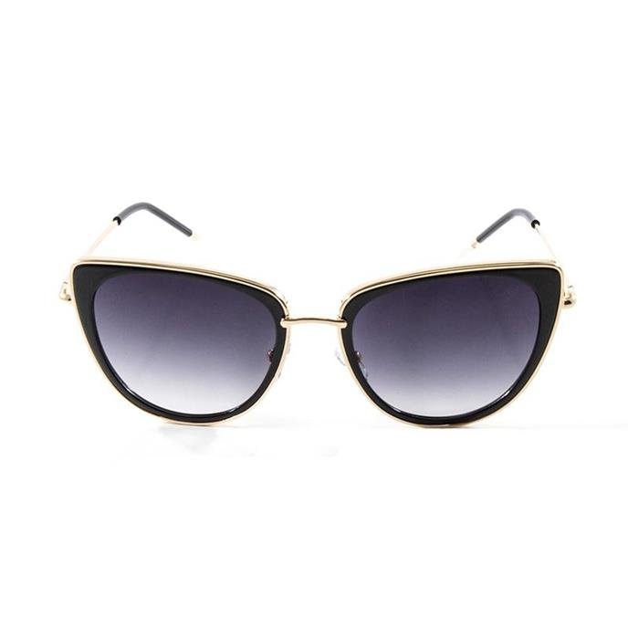 Óculos De Sol Einoh Yc3234 C1 Ouro Preto Lente Cinza Degradê Tam 55