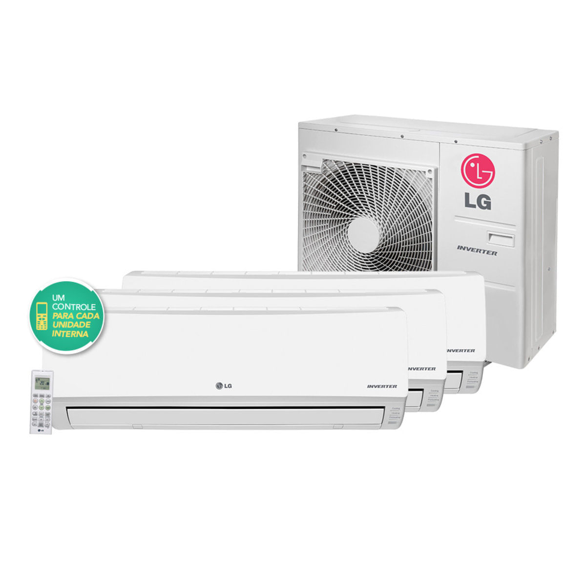Ar Condicionado Multi Split Inverter Lg 3X12.000 Btu/H Quente Frio 220 Volts