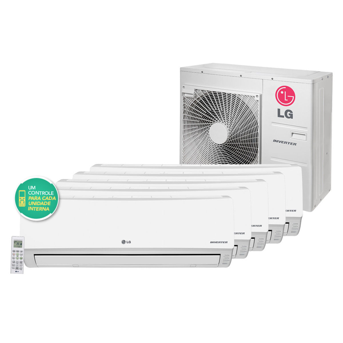 Ar Condicionado Multi Split Inverter Lg 2X9.000, 1X12.000 E 1X24.000 Btu/H Quente Frio 220 Volts
