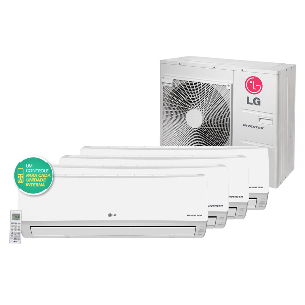 Ar Condicionado Multi Split Inverter Lg 3X12.000 E 1X18.000 Btu/H Quente Frio 220 Volts