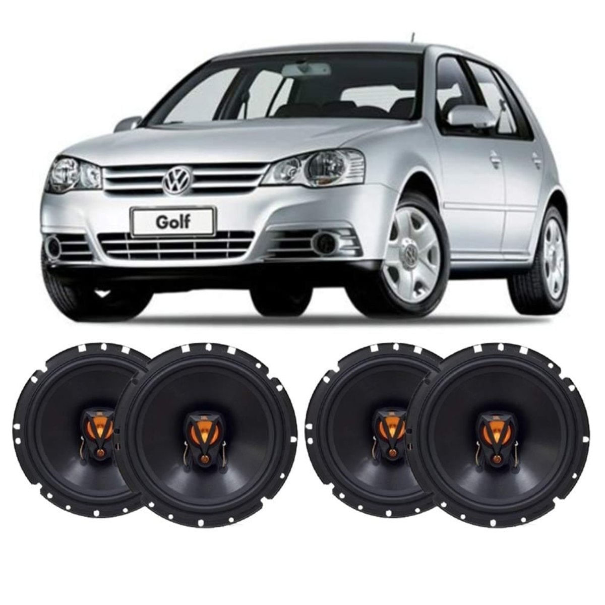 Kit Alto-Falantes De Porta Jbl Flex 3 50W Volkswagen Golf