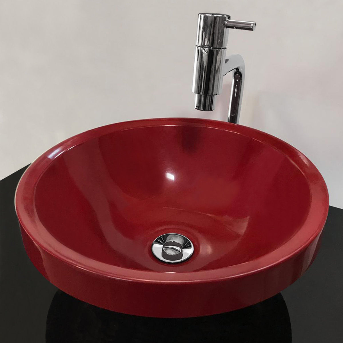 Kit Cuba Redonda Sobrepor Com Torneira E Valvula Click Inox