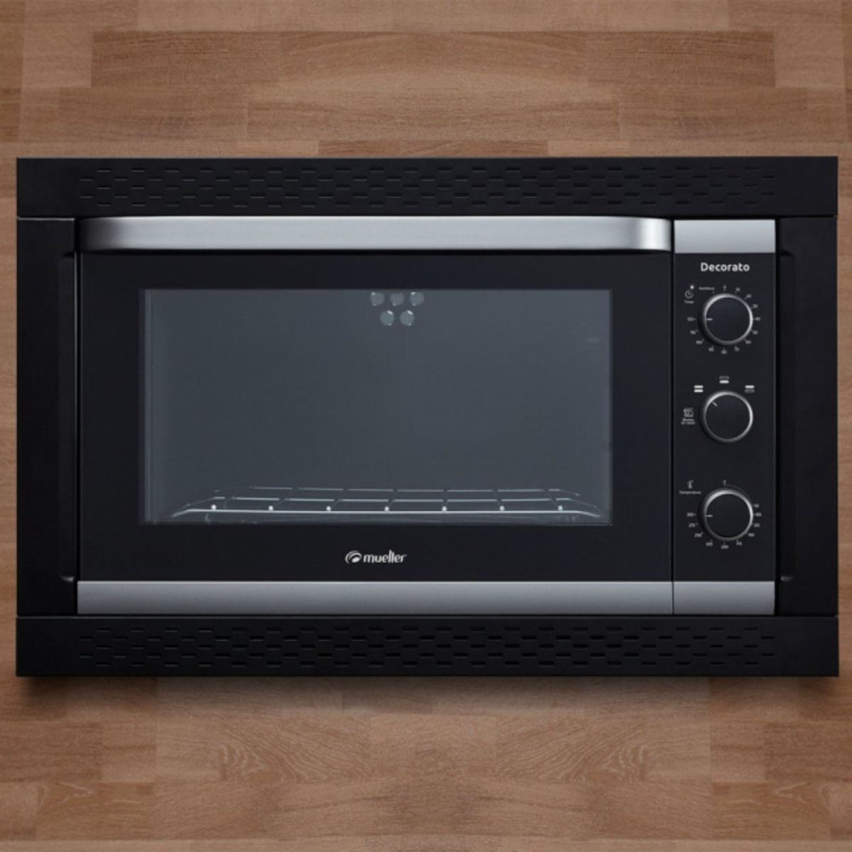 Forno Elétrico De Embutir Mueller 44 Litros Decorato Preto Preto