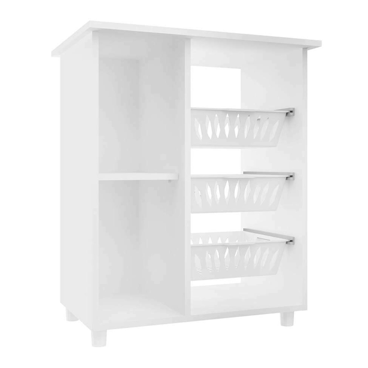 Balcão Para Micro-Ondas Com Fruteira Adriana 1 Pt Branco