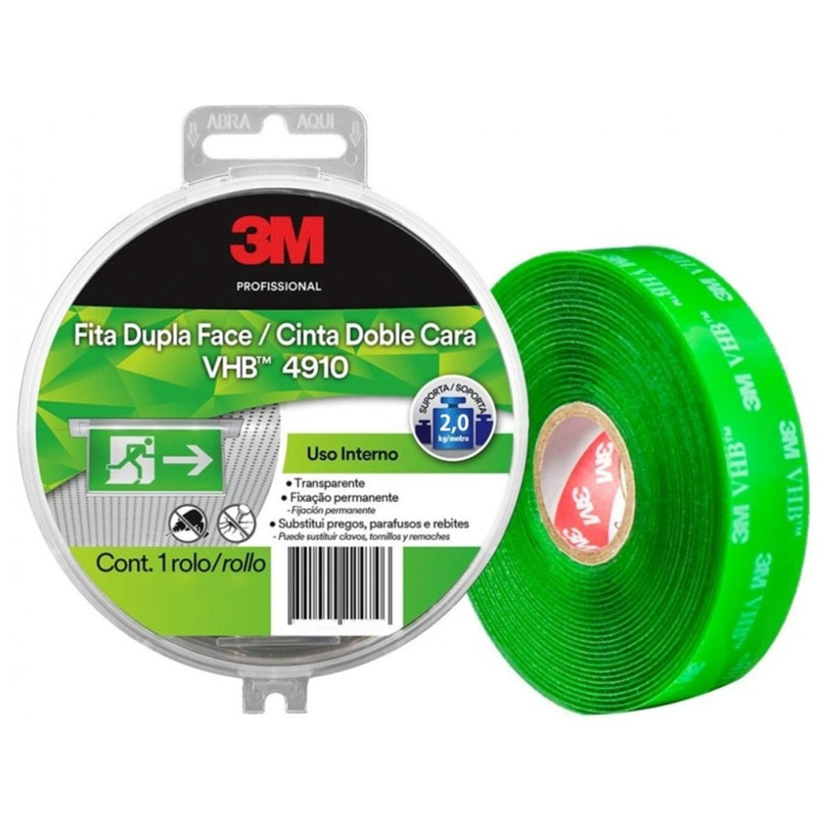 Fita Dupla Face Transparente 3M 12Mm X 5M Profissional