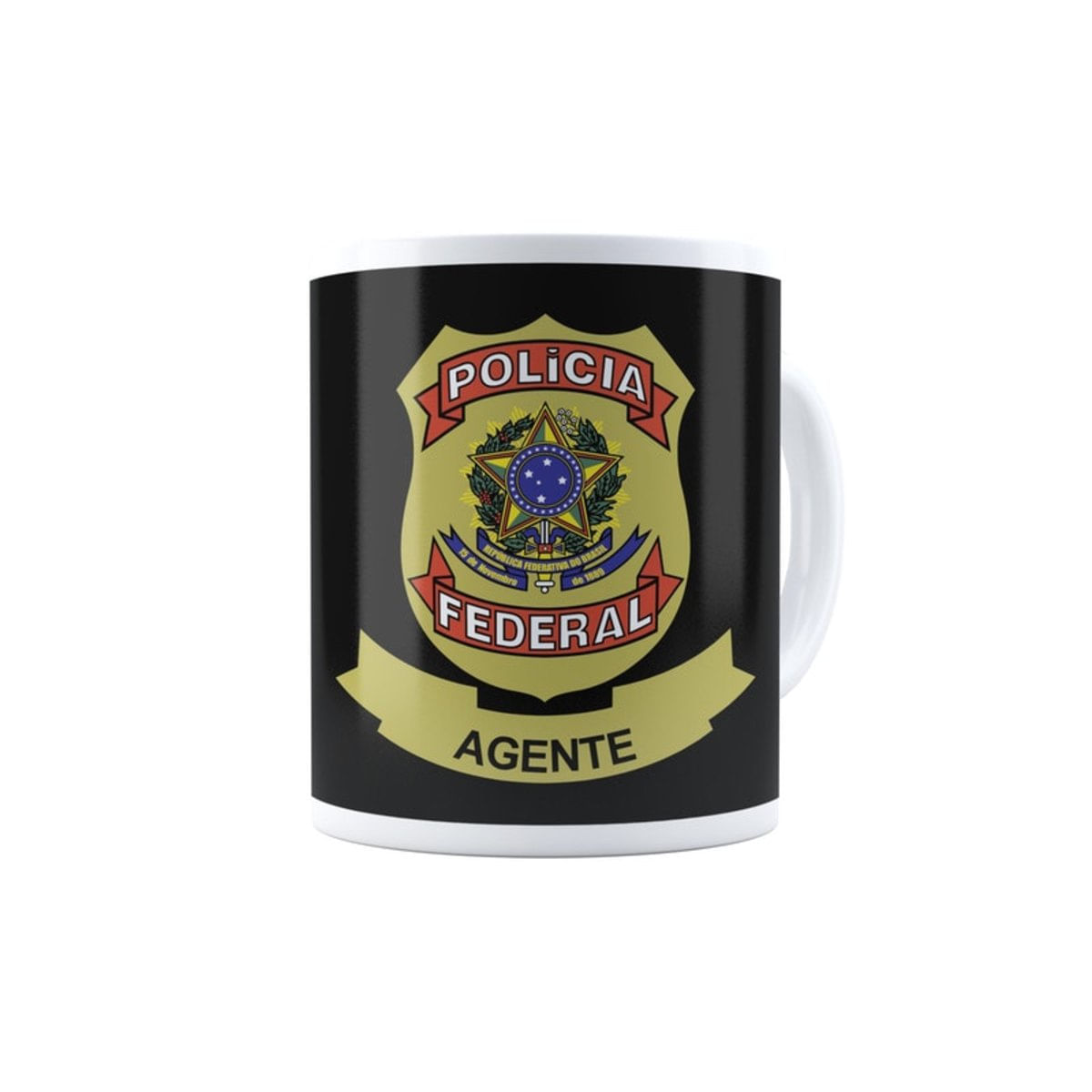 Kit Polícia Federal Caneca Com Mousepad E Porta Copo Agente