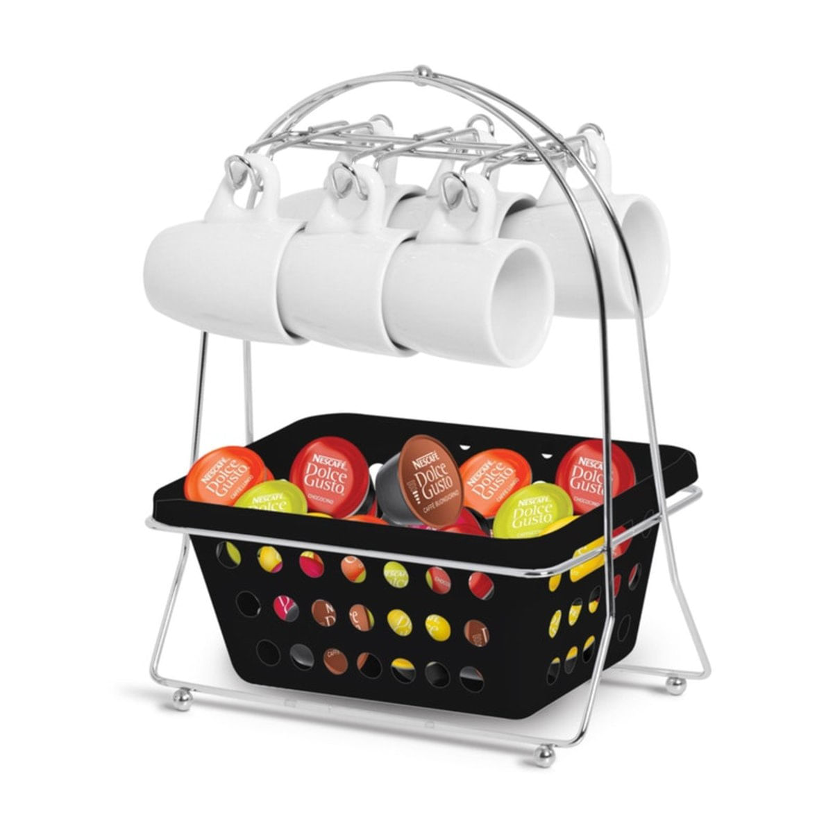 Suporte Porta Xícara E Organizador Capsula Café Preto