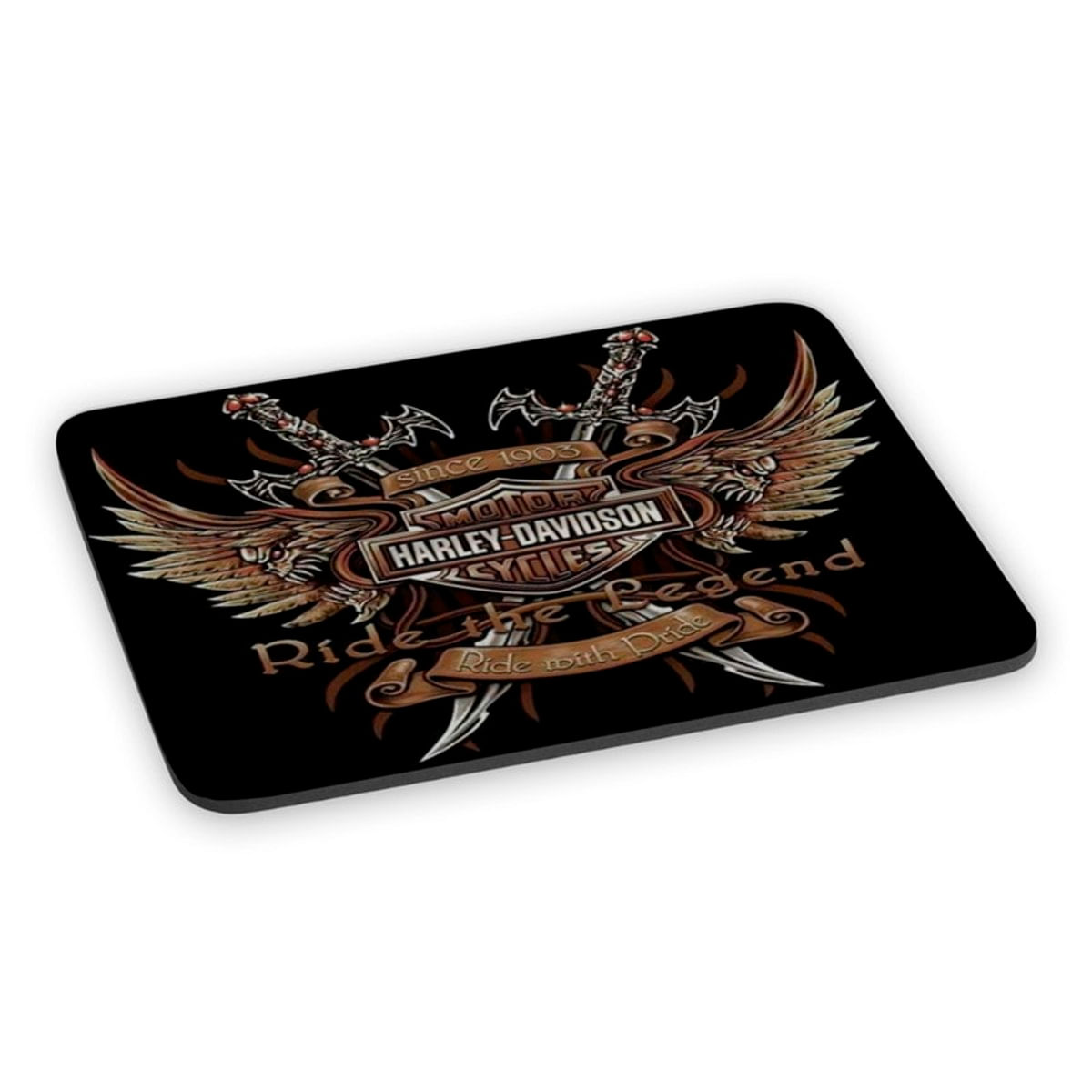 Mousepad Harley Davidson Logo Brasão Escudo Retrô Moto