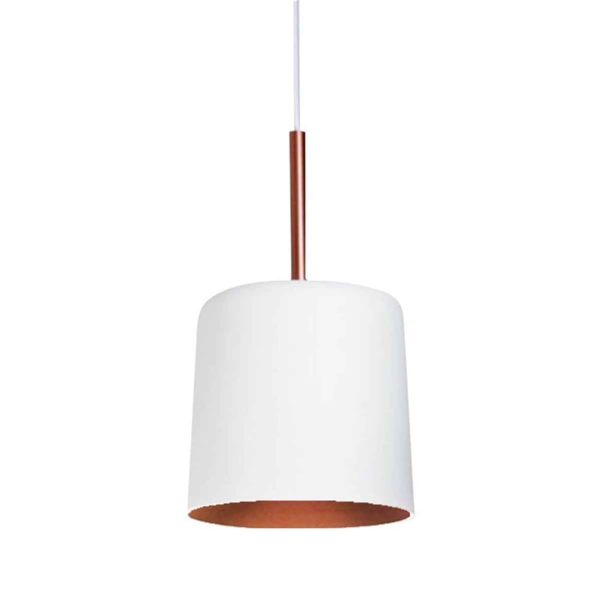 Pendente Medium Biboquê Estilo Tom Dixon Branco Com Cobre
