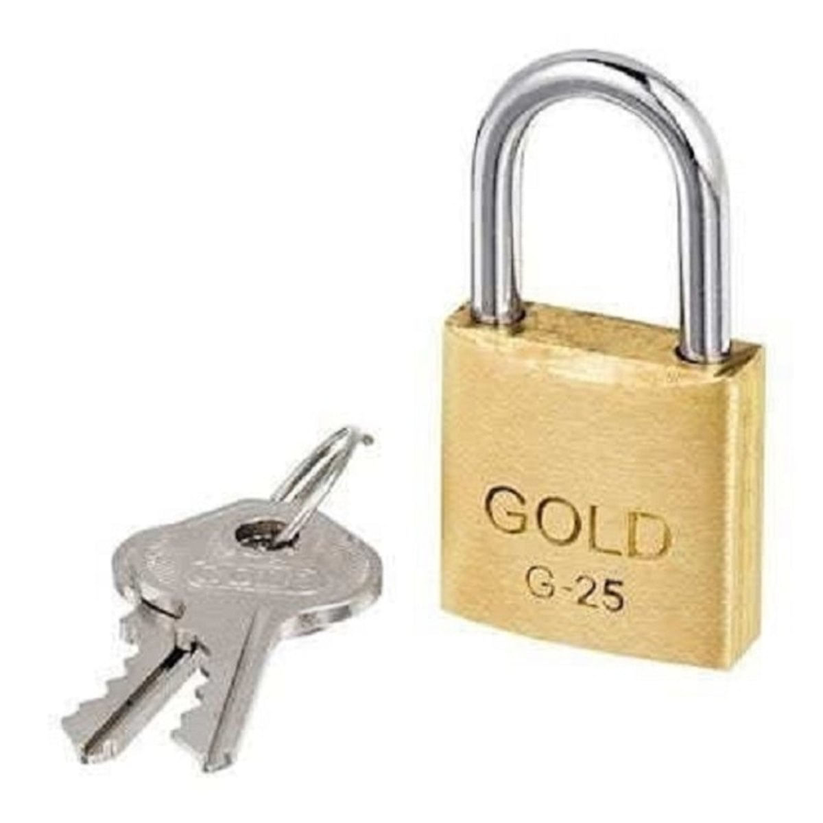 Cadeado De Latão Maciço 25 Mm Gold