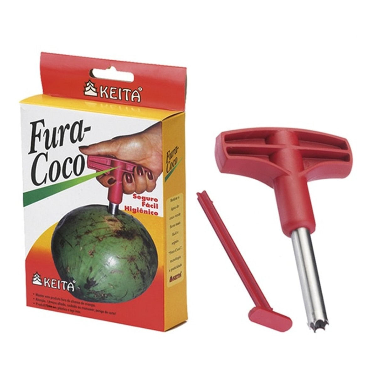 Fura Coco - Abridor Furador Perfurador Fura Coco Pratico