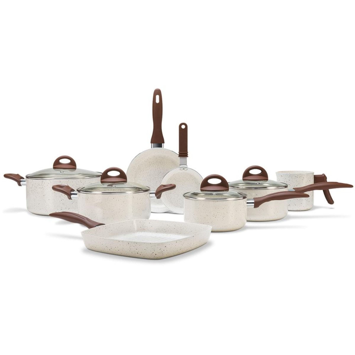 Conjunto De Panelas Revestimento Cerâmico 8 Peças Smart Plus Brinox