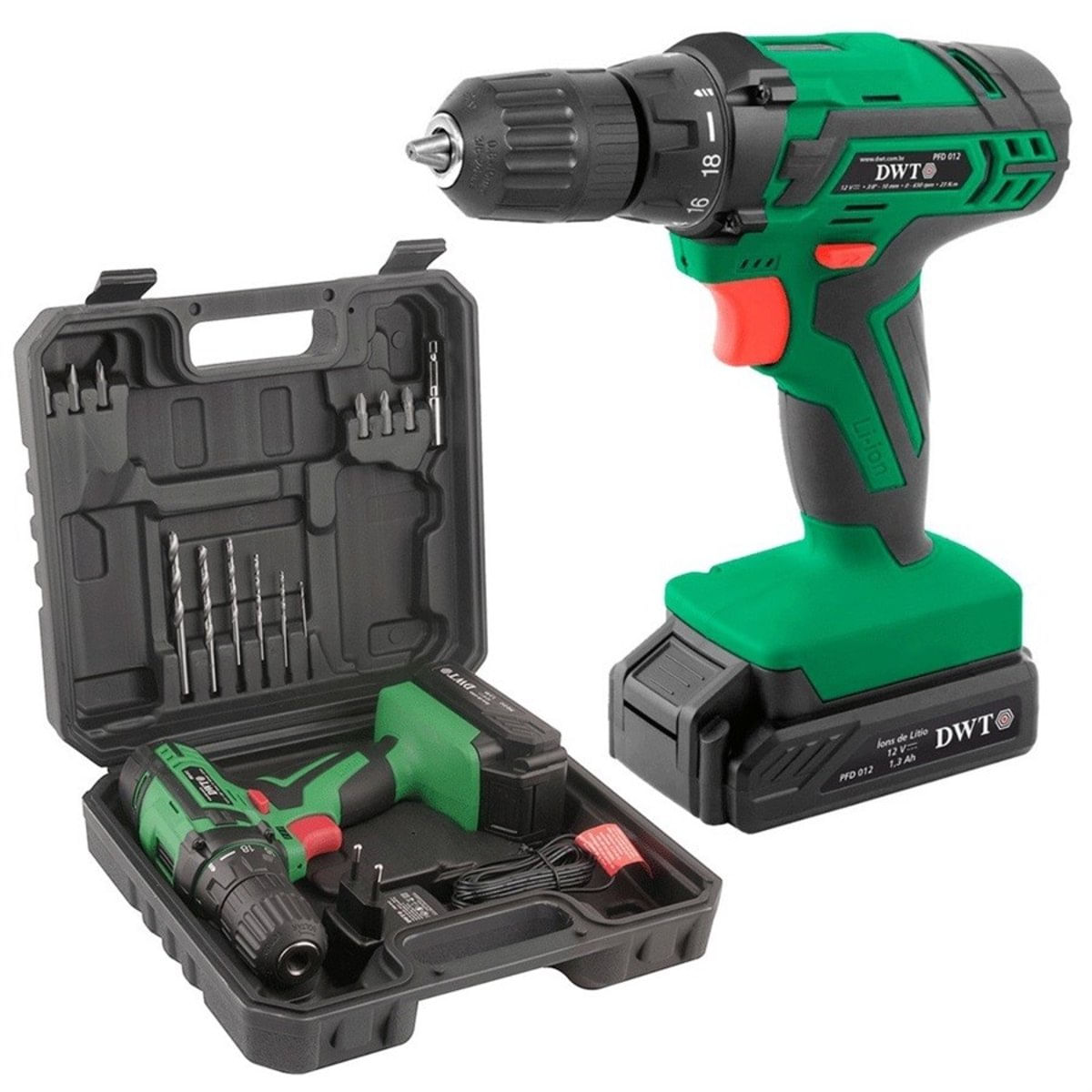 Parafusadeira Furadeira A Bateria Dwt Pfd 012 12V Bivolt
