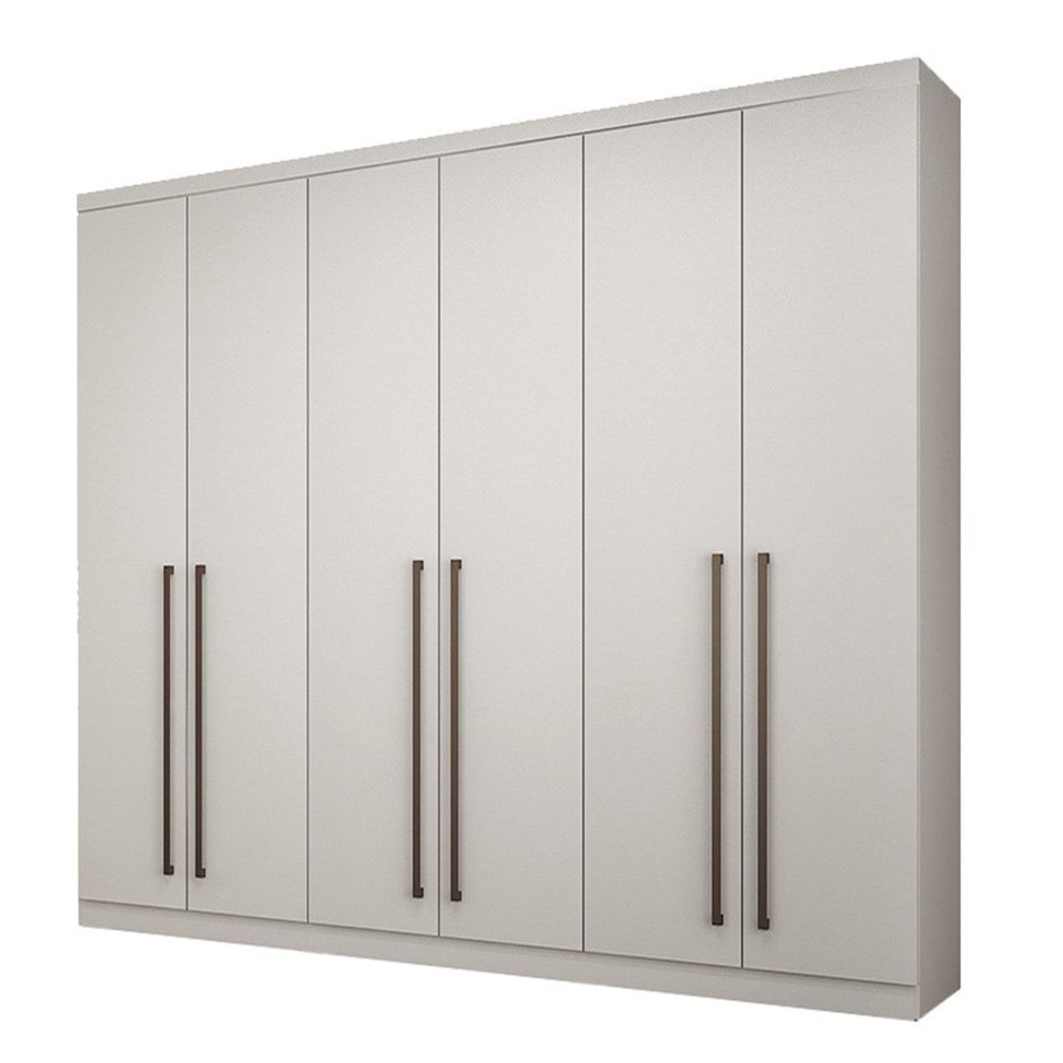 Guarda Roupa Casal 6 Portas 4 Gavetas Kratos Novo Horizonte Branco