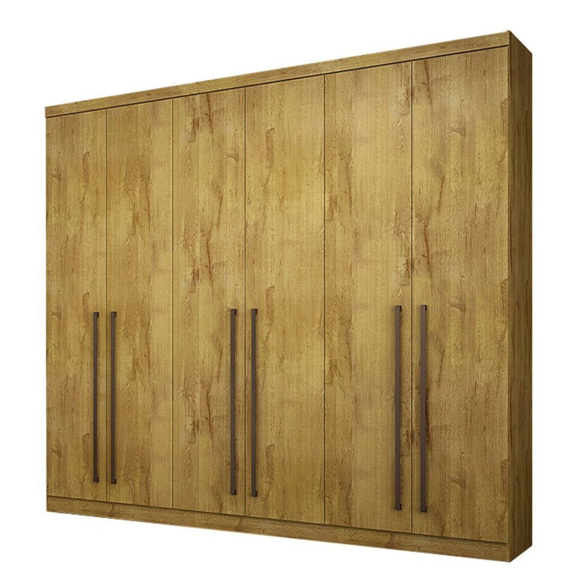 Guarda Roupa Casal 6 Portas 4 Gavetas Kratos Novo Horizonte Freijó Dourado