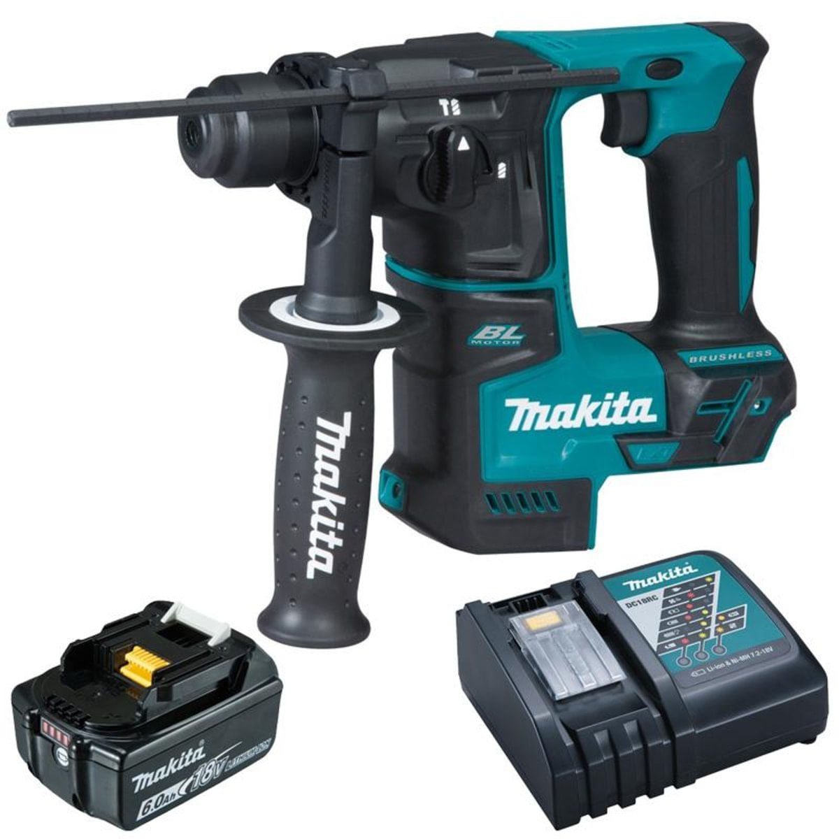 Martelete Sds Plus À Bateria 18V Dhr171z Com Bateria 6,0 Ah E Carregador Bivolt Makita