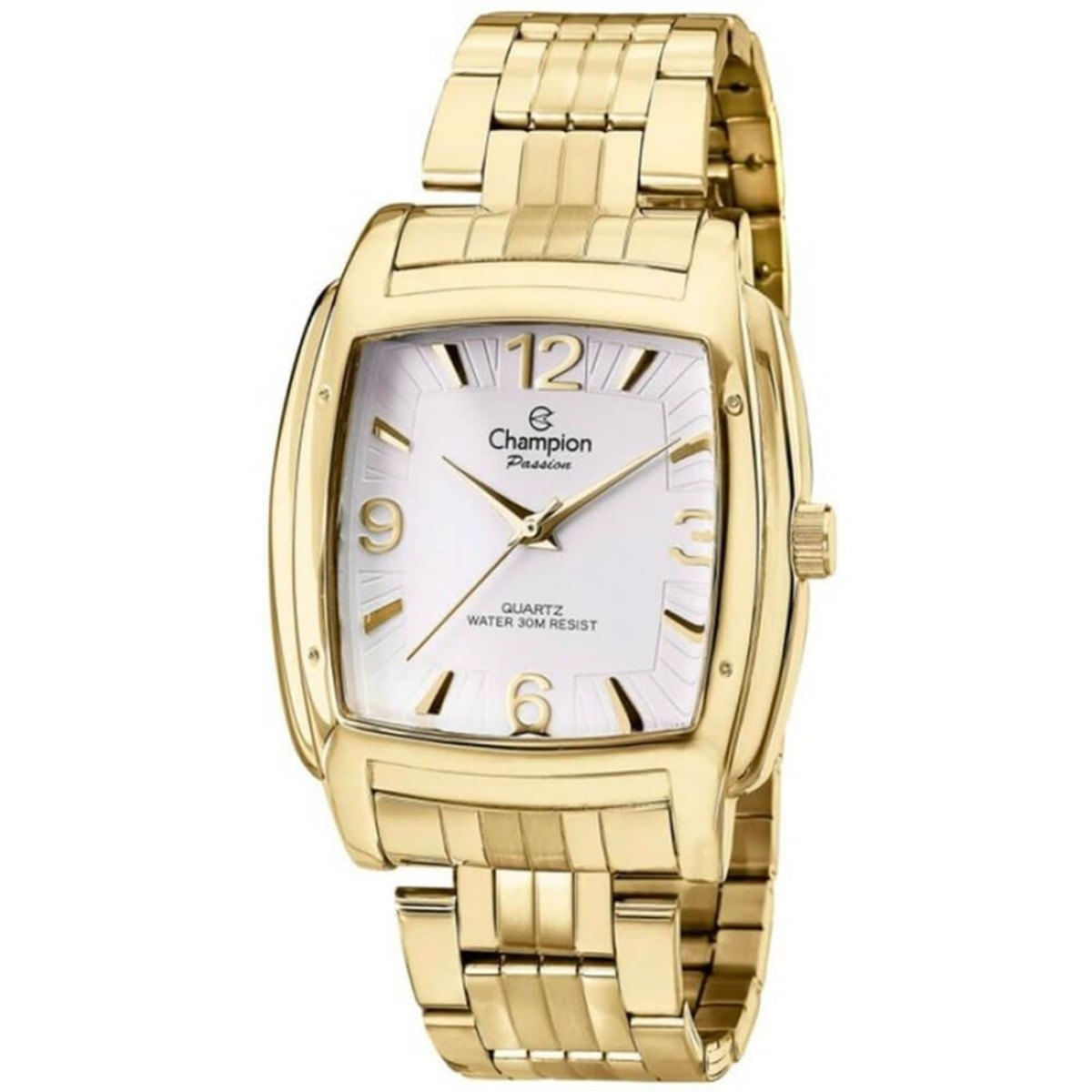 Relogio Champion Feminino Dourado Quadrado Cn28731h