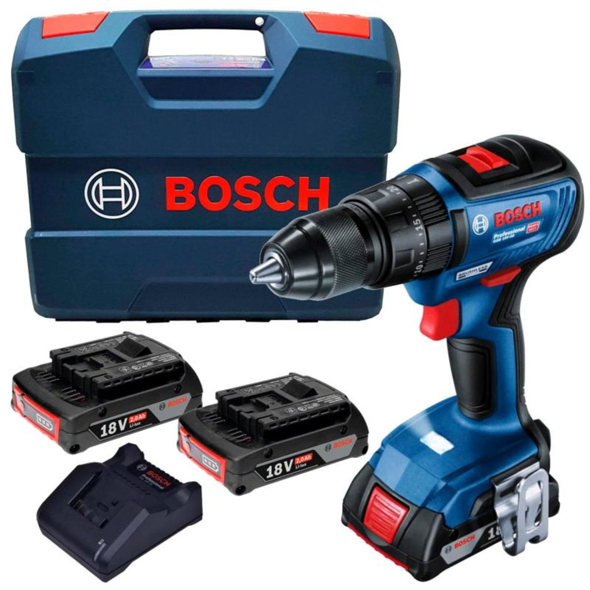 Furadeira E Parafusadeira De Impacto 18V Com 2 Baterias E Maleta L-Case Gsb 18V-50 Bosch