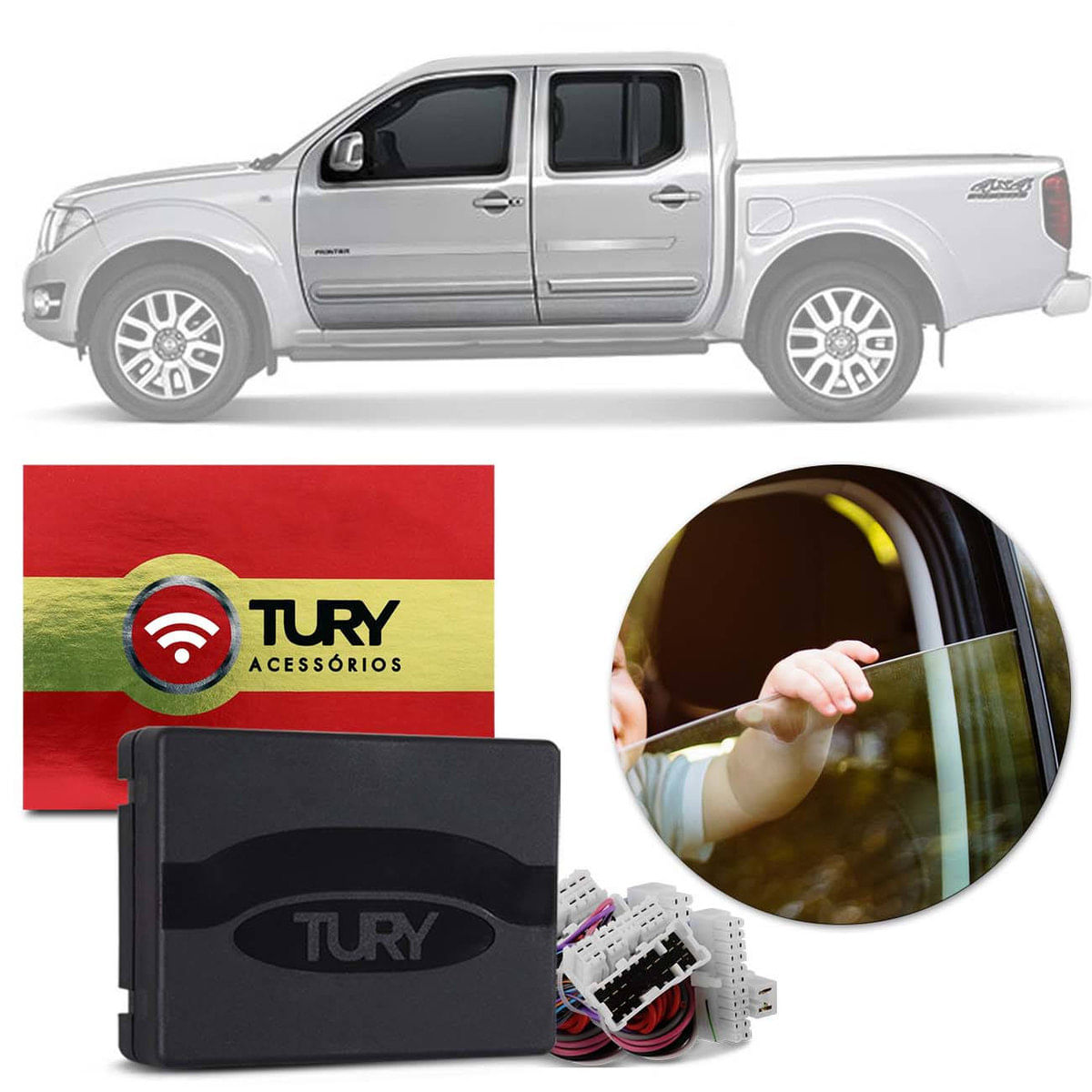 Módulo Vidro Elétrico Nissan Frontier 06 A 08 4 Portas Antiesmagamento Tury Pro 4.43 Cn