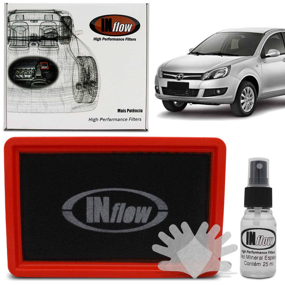 Filtro De Ar Esportivo Inflow Inbox Jac J3 1.4 16V Turin 11 A 15 J3 1.5 S 16V Flex 13 A 15 Hpf8850