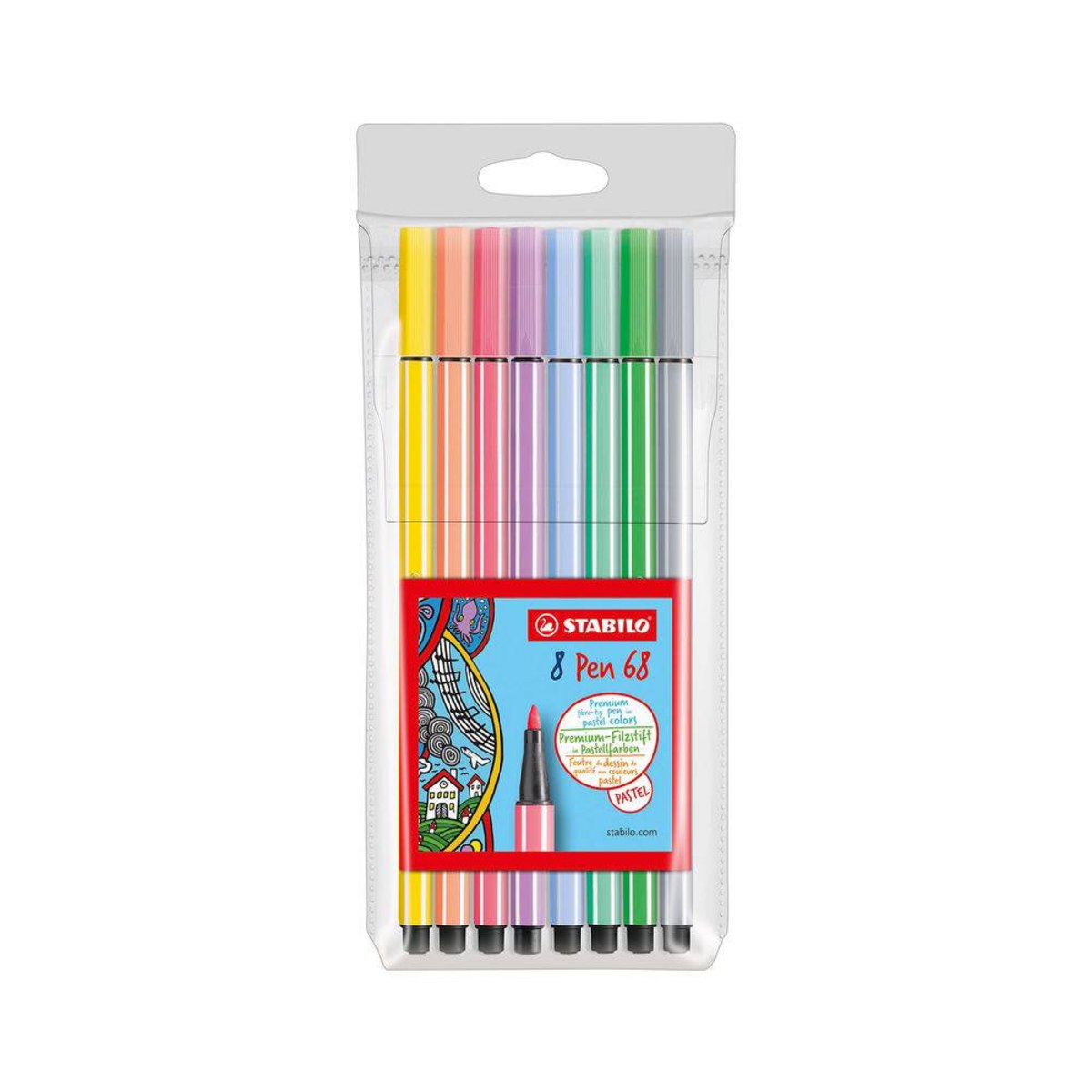Estojo Stabilo 68.8-01 Pen Pastel C.8 Cores - 54.4700