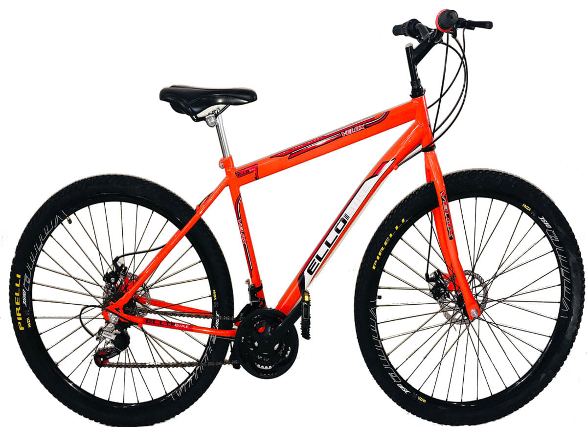 Bicicleta Aro 29 Shimano Freio À Disco 21 M. Quadro 18,5 Velox Laranja - Ello Bike