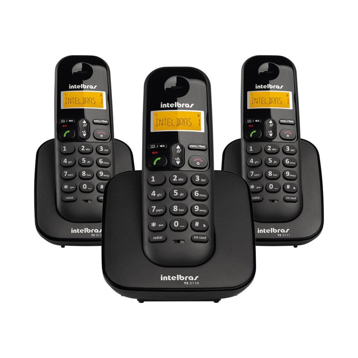 Telefone Sem Fio Intelbras Ts3113 Base E 2 Ramais Dect 6.0 Preto