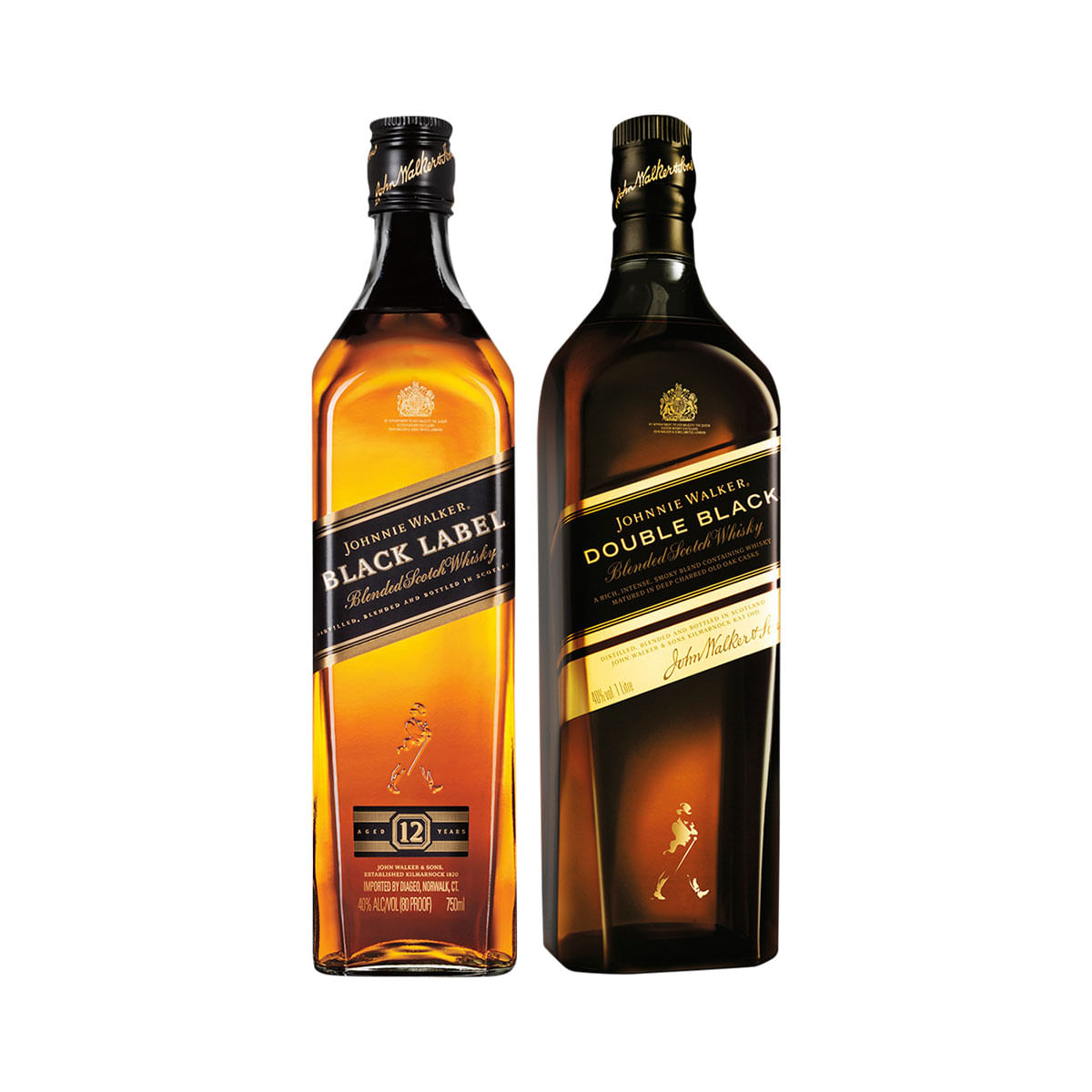 Whisky Johnnie Walker Double Black 1L + Whisky Black Label 750Ml