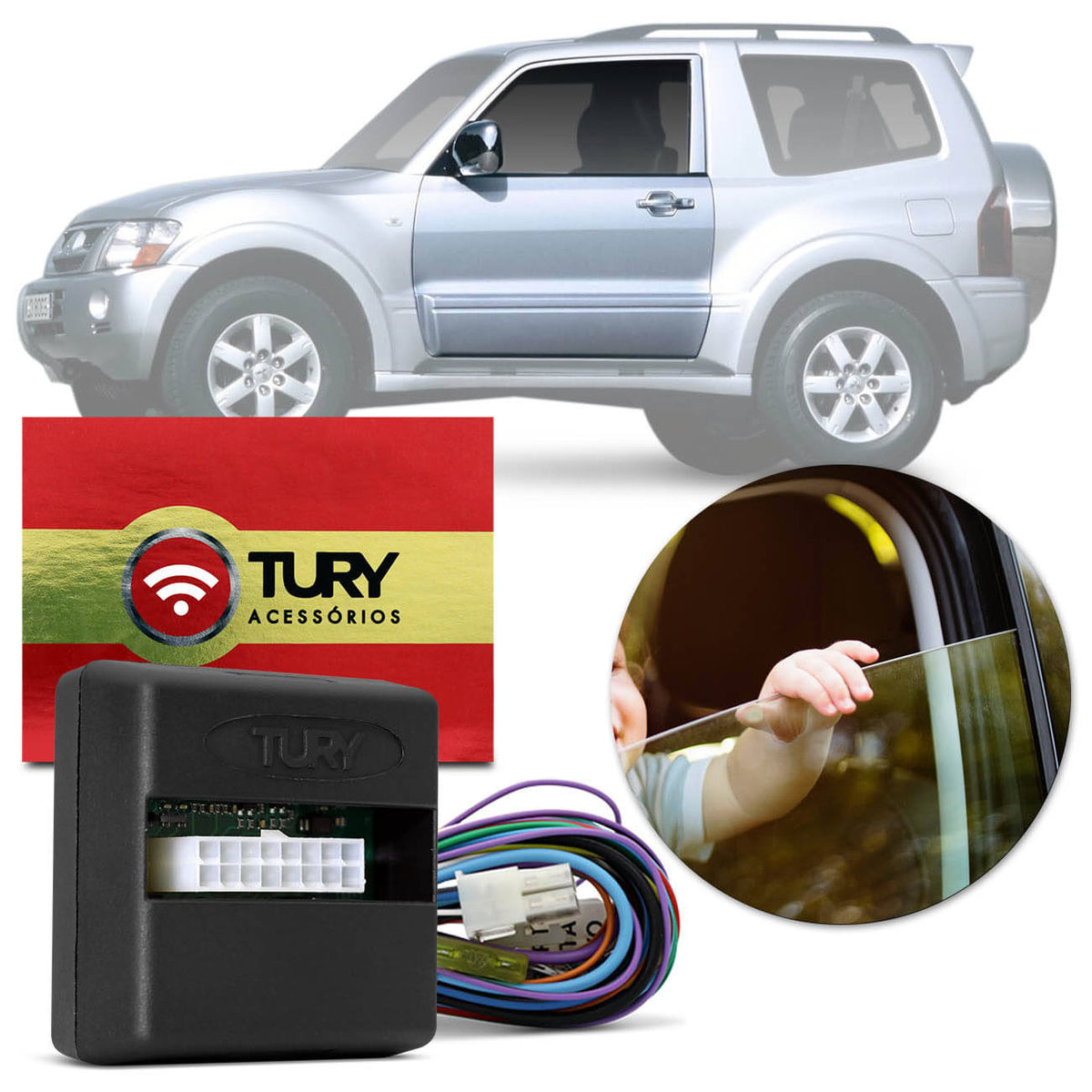 Módulo Vidro Elétrico Mitsubishi Pajero Full 2001 A 2005 2 Portas Antiesmagamento Tury Pro 2.18