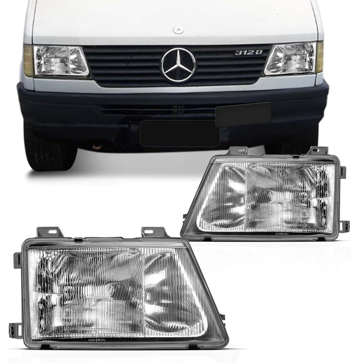 Par Farol Sprinter 1995 1996 1997 1998 1999 2000 2001 2002 Máscara Cromada Foco Duplo Milha